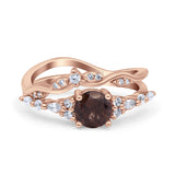 Two Piece Round Marquise Style Bridal Ring