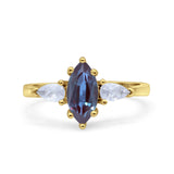 Three Stone Marquise Pear Trellis Ring