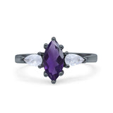 Three Stone Marquise Pear Trellis Ring