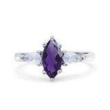 Three Stone Marquise Pear Trellis Ring