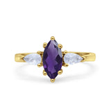 Three Stone Marquise Pear Trellis Ring