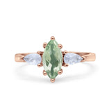 Three Stone Marquise Pear Trellis Ring
