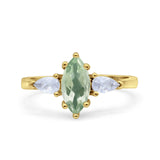 Three Stone Marquise Pear Trellis Ring
