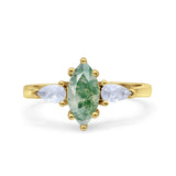 Three Stone Marquise Pear Trellis Ring