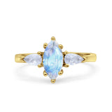 Three Stone Marquise Pear Trellis Ring