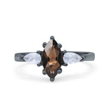Three Stone Marquise Pear Trellis Ring