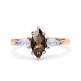 Three Stone Marquise Pear Trellis Ring