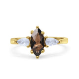 Three Stone Marquise Pear Trellis Ring