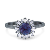 Art Deco Round Natural Floral Ring