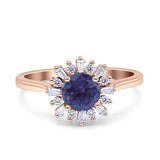 Art Deco Round Natural Floral Ring