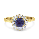 Art Deco Round Natural Floral Ring