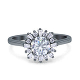 Art Deco Round Natural Floral Ring