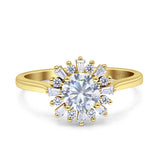 Art Deco Round Natural Floral Ring