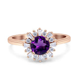 Art Deco Round Natural Floral Ring