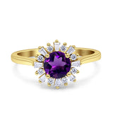 Art Deco Round Natural Floral Ring