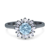 Art Deco Round Natural Floral Ring