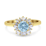 Art Deco Round Natural Floral Ring