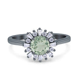 Art Deco Round Natural Floral Ring