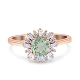 Art Deco Round Natural Floral Ring