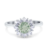 Art Deco Round Natural Floral Ring