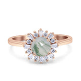 Art Deco Round Natural Floral Ring
