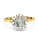 Art Deco Round Natural Floral Ring