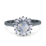 Art Deco Round Natural Floral Ring