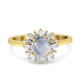 Art Deco Round Natural Floral Ring