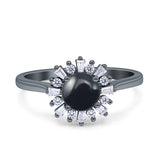 Art Deco Round Natural Floral Ring