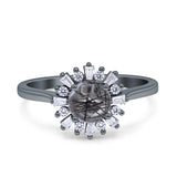 Art Deco Round Natural Floral Ring
