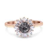 Art Deco Round Natural Floral Ring