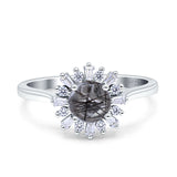 Art Deco Round Natural Floral Ring