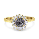 Art Deco Round Natural Floral Ring