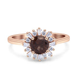 Art Deco Round Natural Floral Ring