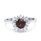 Art Deco Round Natural Floral Ring