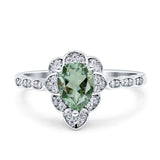 Art Deco Pear Teardrop Halo Ring 