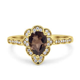Art Deco Pear Teardrop Halo Ring 