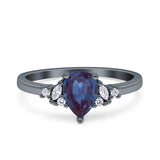 Art Deco Pear Teardrop Vintage Style Ring 