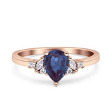 Art Deco Pear Teardrop Vintage Style Ring 