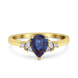 Art Deco Pear Teardrop Vintage Style Ring 