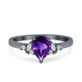 Art Deco Pear Teardrop Vintage Style Ring 