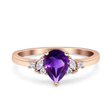 Art Deco Pear Teardrop Vintage Style Ring 