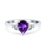 Art Deco Pear Teardrop Vintage Style Ring 