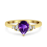 Art Deco Pear Teardrop Vintage Style Ring 