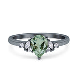 Art Deco Pear Teardrop Vintage Style Ring 