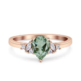 Art Deco Pear Teardrop Vintage Style Ring 