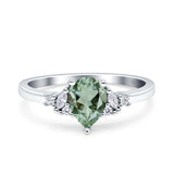 Art Deco Pear Teardrop Vintage Style Ring 