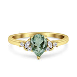 Art Deco Pear Teardrop Vintage Style Ring 