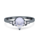 Art Deco Pear Teardrop Vintage Style Ring 