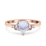 Art Deco Pear Teardrop Vintage Style Ring 
